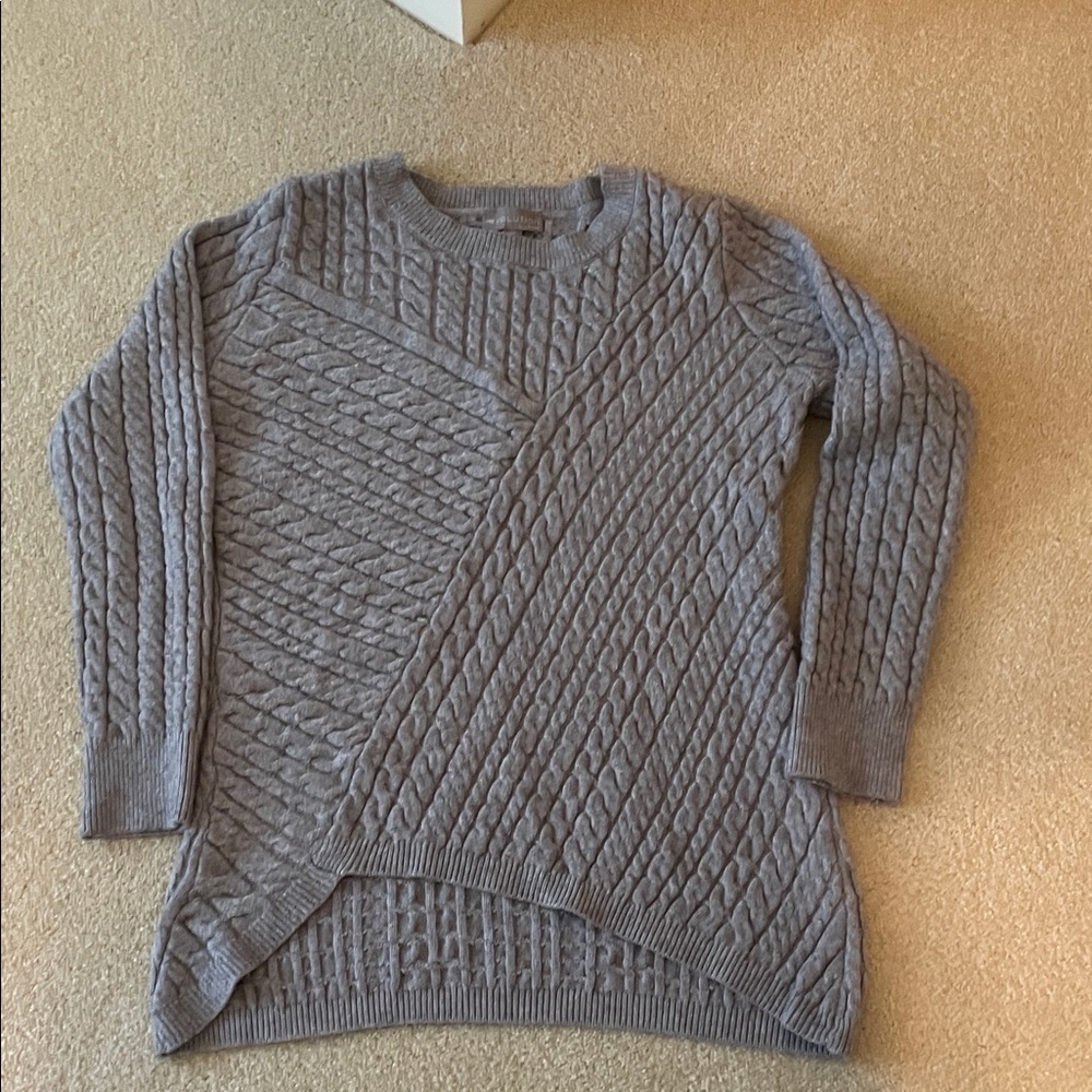 Gray Cable Knit Women's Sweater